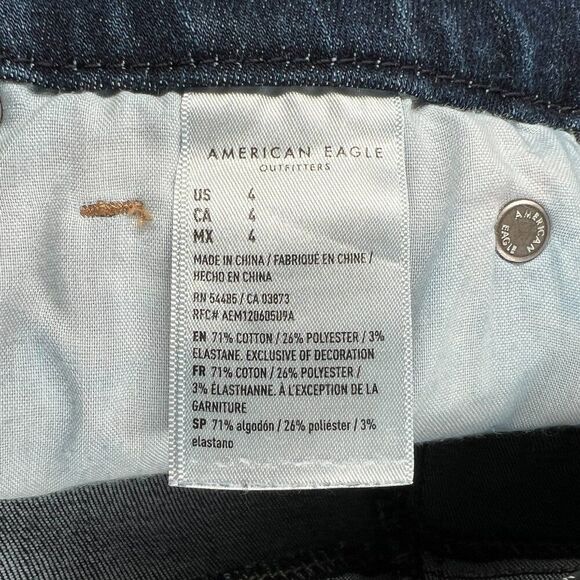 American Eagle Shorts Women Size 4 Next Level Stretch Curvy High Rise Distressed - Picture 8 of 10